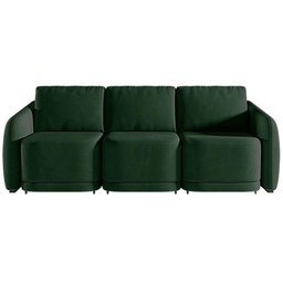 Sofá Cama Modulado Retrátil e Reclinável Decorativo Varsóvia 306cm Veludo Verde G33 - Gran Belo - 6