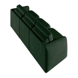 Sofá Cama Modulado Retrátil e Reclinável Decorativo Varsóvia 306cm Veludo Verde G33 - Gran Belo - 2