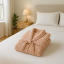 Ver imagem 2 de Roupão de Plush Peluciado Toque de Seda Vintage P - Kacyumara - Roupão Ball Rosê