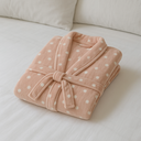 Ver imagem 1 de Roupão de Plush Peluciado Toque de Seda Vintage P - Kacyumara - Roupão Ball Rosê