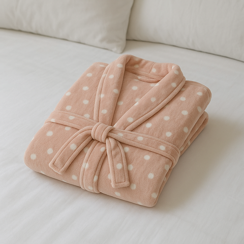 Roupão de Plush Peluciado Toque de Seda Vintage P - Kacyumara - Roupão Ball Rosê