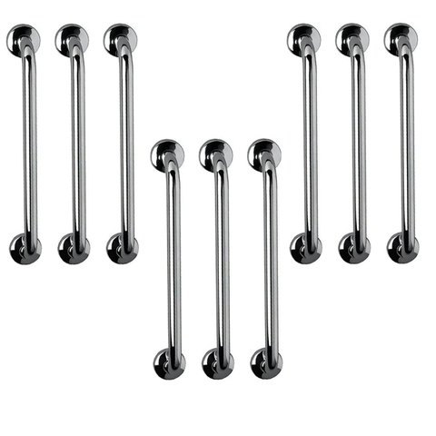 Barra de Apoio 60cm Aço Inox Kit 9 Unidades Idoso Gestante Criança Cadeirante Acessibilidade Banheir