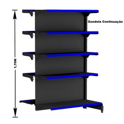 Gondola Centro 170 Fit Ate 2 Metros 2 Ponta Preto 30b Pe Azul - 3