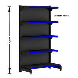 Gondola Centro 170 Fit Ate 2 Metros 2 Ponta Preto 30b Pe Azul - 4
