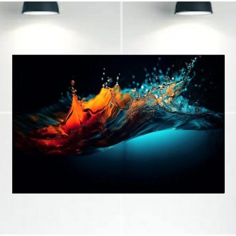 Quadro Decorativo Tela Canvas Abstratro Ref:qbab5 Lojall 120 X 80 Cm Borda Infinita