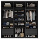 Ver imagem 3 de Closet Casal Guarda Roupa sem Porta 208cm 4 Gavetas Mdf Tunísia R02 Preto - Lyam Decor