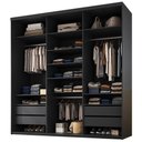 Ver imagem 1 de Closet Casal Guarda Roupa sem Porta 208cm 4 Gavetas Mdf Tunísia R02 Preto - Lyam Decor
