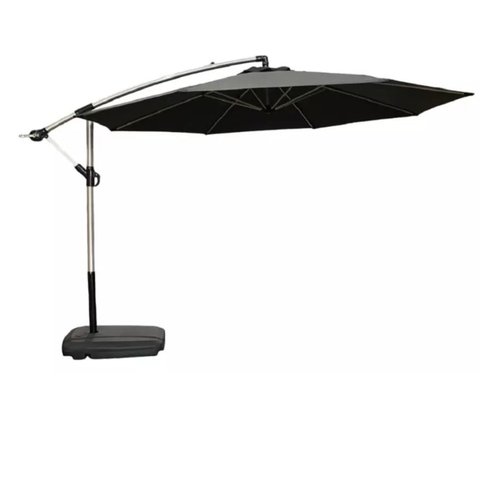 Ombrelone para Piscina Sombrero em Alumínio com Base 3x3m, na Cor Preta.
