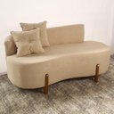 Ver imagem 5 de Sofá Orgânico 2 Lugares com 2 Almofadas Curvo Sala Recepção Boucle - Montanaris Decor