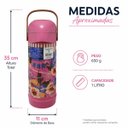 Ver imagem 2 de Garrafa Térmica Termolar Magic Pump 1L para Café e Chá Rosa