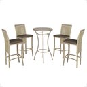 Ver imagem 1 de Mesa Bistrô e 4 Banquetas Roma Fendi Corda Estofado 9 Trama Rami