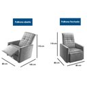 Ver imagem 2 de Poltrona Casal Reclinável do Papai Top Suede Cinza - Paropas