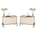 Ver imagem 1 de Jogo de Mesa de Cabeceira Sofia Off White Nature Preto