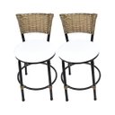 Ver imagem 1 de Kit 2 Banquetas Baixa Cozinha Encosto Juncado