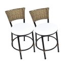 Ver imagem 2 de Kit 2 Banquetas Baixa Cozinha Encosto Juncado