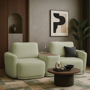 Sofá Sala Modulado 271cm com Console Usb Luminária Brumma Bouclê K01 - D'rossi