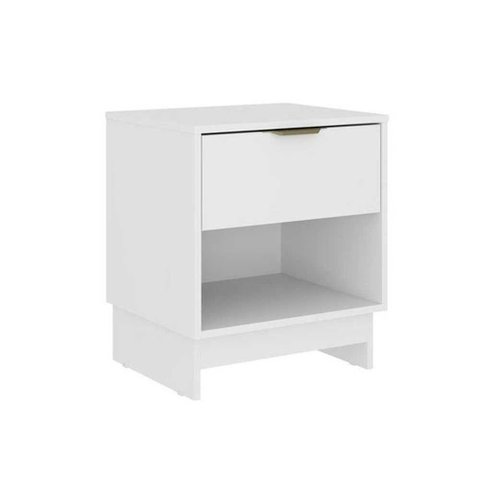 Mesa de Cabeceira Solteiro 1145 com 1 Gaveta Branco/courano Branco Carraro