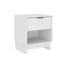 Ver imagem 1 de Mesa de Cabeceira Solteiro 1145 com 1 Gaveta Branco/courano Branco Carraro