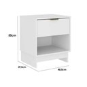 Ver imagem 2 de Mesa de Cabeceira Solteiro 1145 com 1 Gaveta Branco/courano Branco Carraro