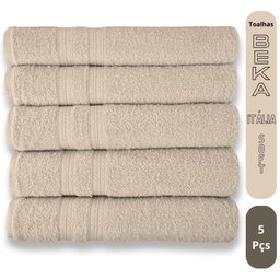 Kit 5 Toalhas Super Grossa e Felpuda 80x150cm Camurça Beka - 1