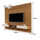 Ver imagem 3 de Painel para Tv Ripado até 72 Polegadas Vênus 1.8x2.2 com Nicho Nature/off White – Giga Móveis
