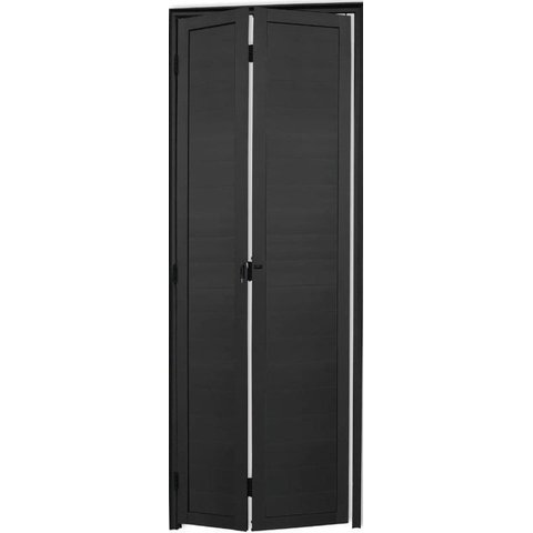 Porta de Aluminio Camarão Lambril com Trinco Linha Premium:2,10 X 0,70/esquerda/preto