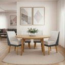 Ver imagem 1 de Kit 4 Cadeira de Jantar Virgínia Composê Veludo Bege Grafite Veludo Grafite Bege