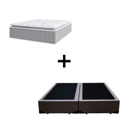 Cama Box King 193 Tecido Sintético Marrom com Colchão Nazar Molas Ensacadas com Pillow Top - Bello B - 1 Cama Box King 193 Tecido Sintético Marrom com Colchão Nazar Molas Ensacadas com Pillow Top - Bello B - 1