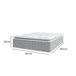 Cama Box King 193 Tecido Sintético Marrom com Colchão Nazar Molas Ensacadas com Pillow Top - Bello B - 2 Cama Box King 193 Tecido Sintético Marrom com Colchão Nazar Molas Ensacadas com Pillow Top - Bello B - 2