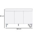 Ver imagem 3 de Balcão de Cozinha Manu 120cm S/ Tampo Cor Branco - Ajl Móveis