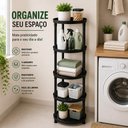 Ver imagem 3 de Fruteira Modular Redonda 5 Andares Preta Prateleira Organizadora Multiuso para Cozinha Sala Lavander