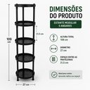 Ver imagem 6 de Fruteira Modular Redonda 5 Andares Preta Prateleira Organizadora Multiuso para Cozinha Sala Lavander