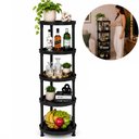 Ver imagem 7 de Fruteira Modular Redonda 5 Andares Preta Prateleira Organizadora Multiuso para Cozinha Sala Lavander