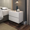 Ver imagem 3 de Kit 2 Mesas De Cabeceira 45cm Eros Puxadores Cava Com Pés De Meta