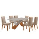 Ver imagem 2 de Mesa de Jantar Yasmin 180cm Tampo MDF Copo com 6 Cadeiras Carolina