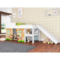 Conjunto Cama 90 E Bau Playground Meu Fofinho Art in Móveis Branco - 2