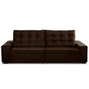 Ver imagem 4 de Sofá Retrátil e Reclinável 4 Lugares com Molas 2,70m Duda Suede Marrom Adonai Estofados