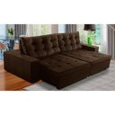 Ver imagem 1 de Sofá Retrátil e Reclinável 4 Lugares com Molas 2,70m Duda Suede Marrom Adonai Estofados