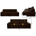 Ver imagem 2 de Sofá Retrátil e Reclinável 4 Lugares com Molas 2,70m Duda Suede Marrom Adonai Estofados