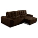 Ver imagem 3 de Sofá Retrátil e Reclinável 4 Lugares com Molas 2,70m Duda Suede Marrom Adonai Estofados