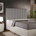 Ver imagem 1 de Cabeceira Cama Box Casal 140 Cm Dália W01 Linho Mescla Chumbo - Lyam Decor