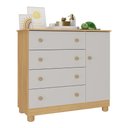 Ver imagem 2 de Cômoda Infantil 95cm 1 Porta e 4 Gavetas Allegra Multimóveis Mp4444 Madeirado/off White