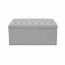 Ver imagem 2 de Kit Cabeceira e Calçadeira Baú Casal Mallu Madeira Maciça Veludo Cinza 140cm Click Home