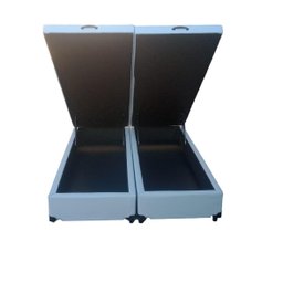 Cama Box Baú Queen Bipartido Linhão Branco Com Pistão A Gás - 2