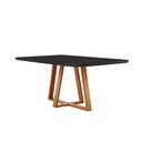 Ver imagem 1 de Mesa de Jantar Florença Madeira Maciça 160x90cm Tampo Retângular Vidro Móveis Minas Cor Preto