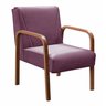 Conjunto 2 Poltronas Anita Cadeira Decorativa Braço Madeira Sala Recepção Escritório - Veludo Roxo - 2