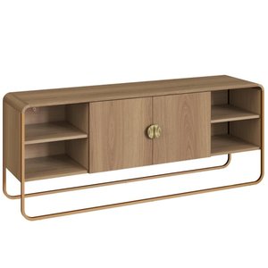 Rack Bancada Organica Tv 55 Pol 150 Cm 28070 Hanover Dourado Artesano