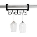 Ver imagem 2 de Suporte Suspenso Porta até 4 Taças Preto Armário Organizador