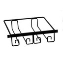 Ver imagem 3 de Suporte Suspenso Porta até 4 Taças Preto Armário Organizador