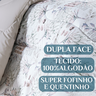 Edredom Super King Selin 100%algodao Dupla Face Super Macio:cinza - 2